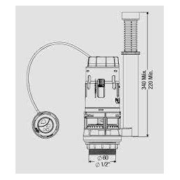 Mecanismo Completo Entrada Pop Flux/Saida Dual Flush Universal Censi - 9507 | 9507 - Dual Flush - 6 Mecanismo Completo Entrada Pop Flux/Saida Dual Flush Universal Censi - 9507 | 9507 - Dual Flush - 6
