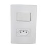 Conjunto Interruptor Tomada 2P + T Kit 5 Uni Resistente 10A Padrao Novo Segurança Eletricidade Ilumi - 2