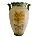 Ver imagem 1 de Vaso Ânfora Decorativo Cerâmica Craquelada Palmeira Amarela Alças Verdes 52cm Columbus Gold