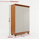 Ver imagem 3 de Armário Multiuso Ideale 2 Portas 3 Prateleiras Cinamomo-Off Tudo de Móveis
