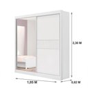 Ver imagem 1 de Guarda Roupa Casal Athenas 2 Portas Ripado 3 Gavetas com Espelho com Pés - D' Doro Branco/ripado