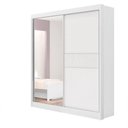 Ver imagem 3 de Guarda Roupa Casal Athenas 2 Portas Ripado 3 Gavetas com Espelho com Pés - D' Doro Branco/ripado