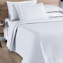 Ver imagem 2 de Cobre Leito Madri Percal 200 Fios 100% Algodão Casal Padrão 03 Peças - Branco
