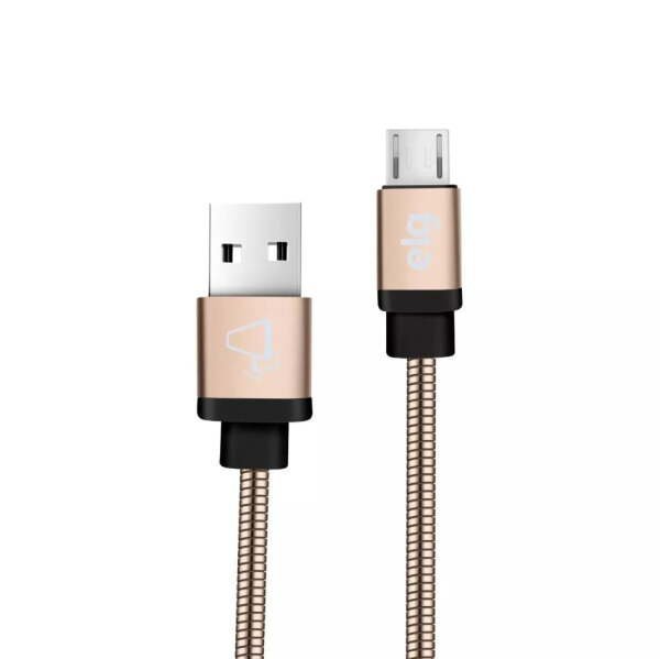 Cabo Micro Usb Revestido em Inox Blindado 1 Metro Dourado Inx510gd Elg