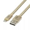 Cabo para iPhone Flat Trançado em Nylon Reforçado 2 metros Dourado L820BG ELG - 2