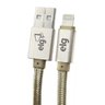 Cabo para iPhone Flat Trançado em Nylon Reforçado 2 metros Dourado L820BG ELG - 3