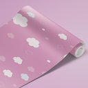 Ver imagem 3 de Papel de Parede Infantil - Céu Nuvens Rosa Arte Destaque 1,50 Metros