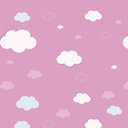 Ver imagem 2 de Papel de Parede Infantil - Céu Nuvens Rosa Arte Destaque 1,50 Metros