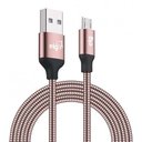 Ver imagem 3 de Cabo Micro Usb Flat Blindado em Inox 1 Metro Rose Gold Inx510rg Elg