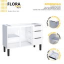 Ver imagem 5 de Gabinete de Aço 3 Gavetas 2 Portas para Pia de 120 Cm Flora