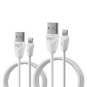 Ver imagem 4 de Kit 2 cabos lightning 1 metro e 2 metro branco conector em forma de prisma cmb812w elg