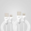 Ver imagem 1 de Kit 2 cabos lightning 1 metro e 2 metro branco conector em forma de prisma cmb812w elg