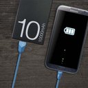 Ver imagem 4 de Kit 2 Cabos Micro Usb 1 Metro e 2 Metros Premium Conector Tipo Prisma Azul Cmb512be