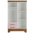 Ver imagem 3 de Guarda-Roupa Infantil 4 Portas 2 Gavetas Rosa/Nature - Panorama Móveis
