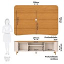Ver imagem 3 de Rack com Painel para TV até 80 Polegadas 201cm 2 Portas 1 Gaveta Canelado Hera Fanes Espresso Móveis