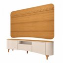 Ver imagem 2 de Rack com Painel para TV até 80 Polegadas 201cm 2 Portas 1 Gaveta Canelado Hera Fanes Espresso Móveis