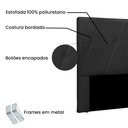 Ver imagem 3 de Cabeceira Cama Box Casal 140 Cm Aquilla Veludo Preto S04 - D'Rossi
