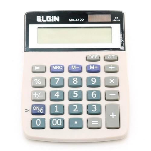 Calculadora De Mesa Solar Cinza Mv4122 Elgin - 4