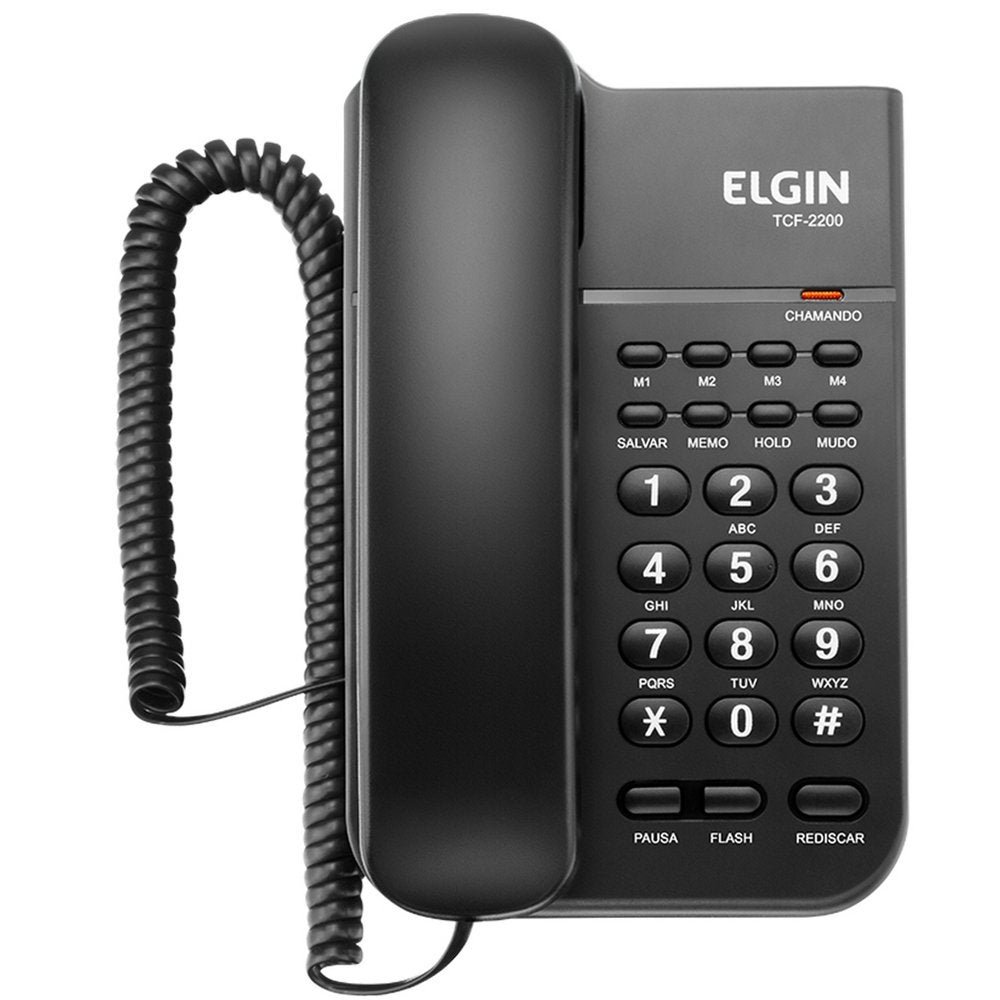 Telefone de Mesa e Parede Tcf 2200 com Chave de Bloqueio Preto - Elgin - 4