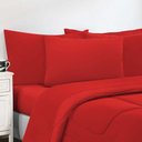 Ver imagem 2 de Kit Edredom + Jogo de Lençol 100% Algodão Gran Moratta 7 Peças Queen Vermelho-vermelho