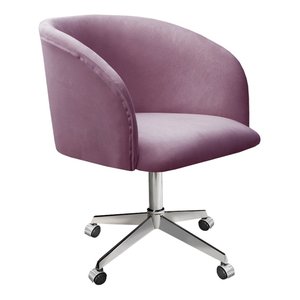Cadeira Para Escritório E Home Office Atenas Base Giratória Rodizio - Veludo Roxo