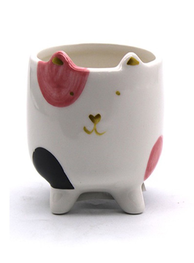 Caneca de Gatinho Ornamento de Porcelana Enfeite 9cm