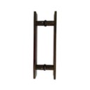 Ver imagem 2 de Puxador H duplo 30x20cm reto barra chata para porta de vidro e portão - Bronze