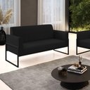 Ver imagem 7 de Sofá Namoradeira Base Industrial Alta Preto Marisa Linho D03 - D\'rossi Cor A79 Preto