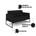 Ver imagem 4 de Sofá Namoradeira Base Industrial Alta Preto Marisa Linho D03 - D\'rossi Cor A79 Preto