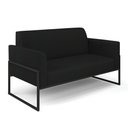 Ver imagem 1 de Sofá Namoradeira Base Industrial Alta Preto Marisa Linho D03 - D\'rossi Cor A79 Preto