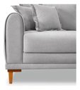 Ver imagem 5 de Sofá Living 2 Lugares Bouclê Cinza 1.60m Pés em Madeira Bz Home Decor