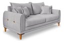Ver imagem 6 de Sofá Living 2 Lugares Bouclê Cinza 1.60m Pés em Madeira Bz Home Decor