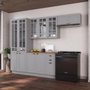 Ver imagem 1 de Armário de Cozinha Modulada Compacta Fidelitá Nara 100% MDF 4 Peças 280cm 12 Portas 2 Gavetas com