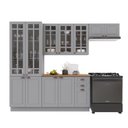 Ver imagem 2 de Armário de Cozinha Modulada Compacta Fidelitá Nara 100% MDF 4 Peças 280cm 12 Portas 2 Gavetas com