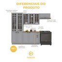 Ver imagem 5 de Armário de Cozinha Modulada Compacta Fidelitá Nara 100% MDF 4 Peças 280cm 12 Portas 2 Gavetas com