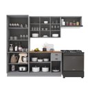 Ver imagem 3 de Armário de Cozinha Modulada Compacta Fidelitá Nara 100% MDF 4 Peças 280cm 12 Portas 2 Gavetas com