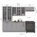 Ver imagem 4 de Armário de Cozinha Modulada Compacta Fidelitá Nara 100% MDF 4 Peças 280cm 12 Portas 2 Gavetas com