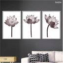 Ver imagem 2 de Kit 3 Quadros Decorativos - Flor de Lotus Rose Minimalista Flnt004 - Tela Canvas - 40x60cm