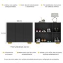 Ver imagem 3 de Sapateira 3 Portas Nina Multimóveis MP6019 Preta/Natural