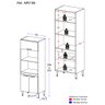 Paneleiro Torre Quente para Forno e Microondas Paris Multimóveis Mp2186 Rustic/branco - 3