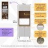 Paneleiro Torre Quente para Forno e Microondas Paris Multimóveis Mp2186 Rustic/branco - 2