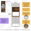 Ver imagem 2 de Paneleiro Torre Quente para Forno e Microondas Paris Multimóveis Mp2186 Rustic/branco
