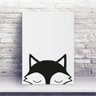 Placa MDF Raposa Preto e Branco - 1