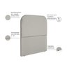 Cabeceira Estofada Solteiro Alana 90cm Suede Cinza Claro - 2