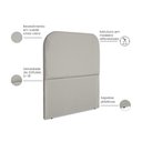 Ver imagem 2 de Cabeceira Estofada Solteiro Alana 90cm Suede Cinza Claro