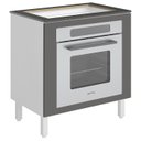 Ver imagem 1 de Balcao Forno Embutido Com Tampo Cooktop 80cm MDF Kali Branco Chumbo Nicioli