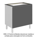 Ver imagem 2 de Balcao Forno Embutido Com Tampo Cooktop 80cm MDF Kali Branco Chumbo Nicioli