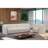 Poltrona Decorativa 112cm West Courino Caramelo| Linho Alto Relevo Off White - Sallar Home - 2