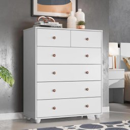 Cômoda Casal Vittória com 6 Gavetas - Branco - 1