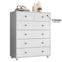 Ver imagem 3 de Cômoda Casal Vittória com 6 Gavetas - Branco